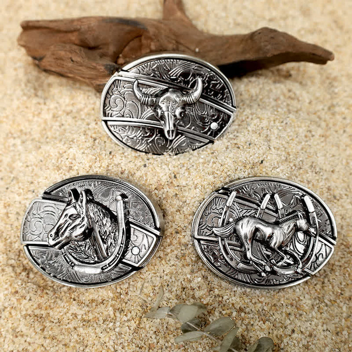 Animal Pattern DIY Hidden Folding Knife Leather Belt Buckles Bundle Set - Bundle Set - image 0