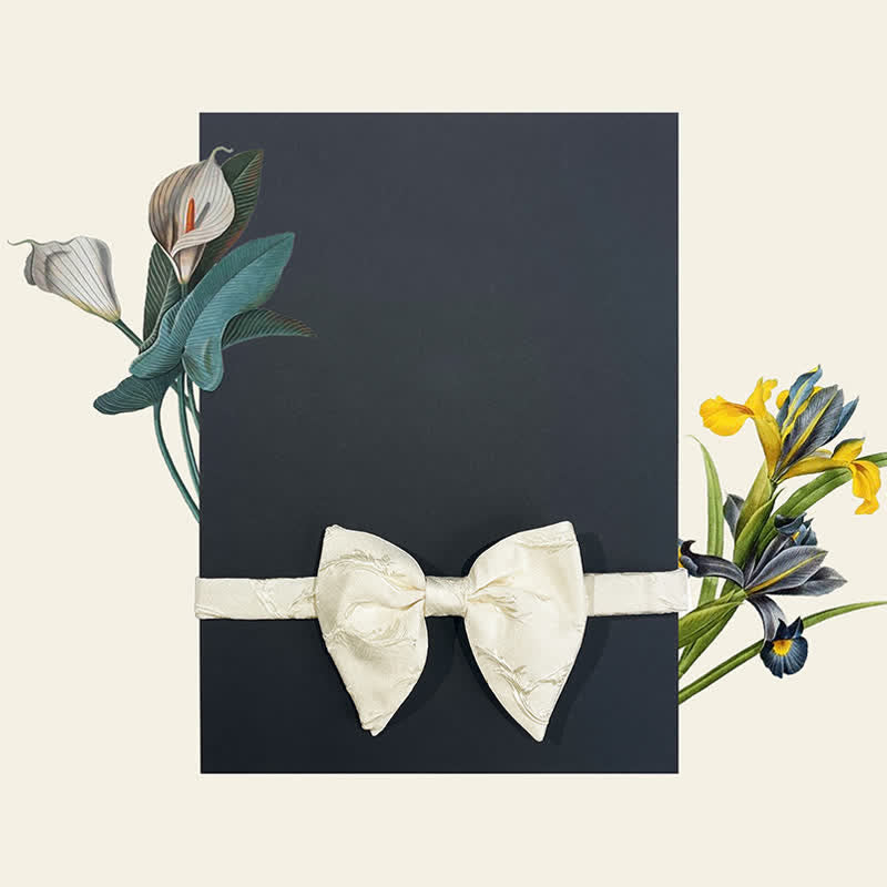 Men's Classical Floral Jacquard Oversized Pointed Bow Tie - image 2