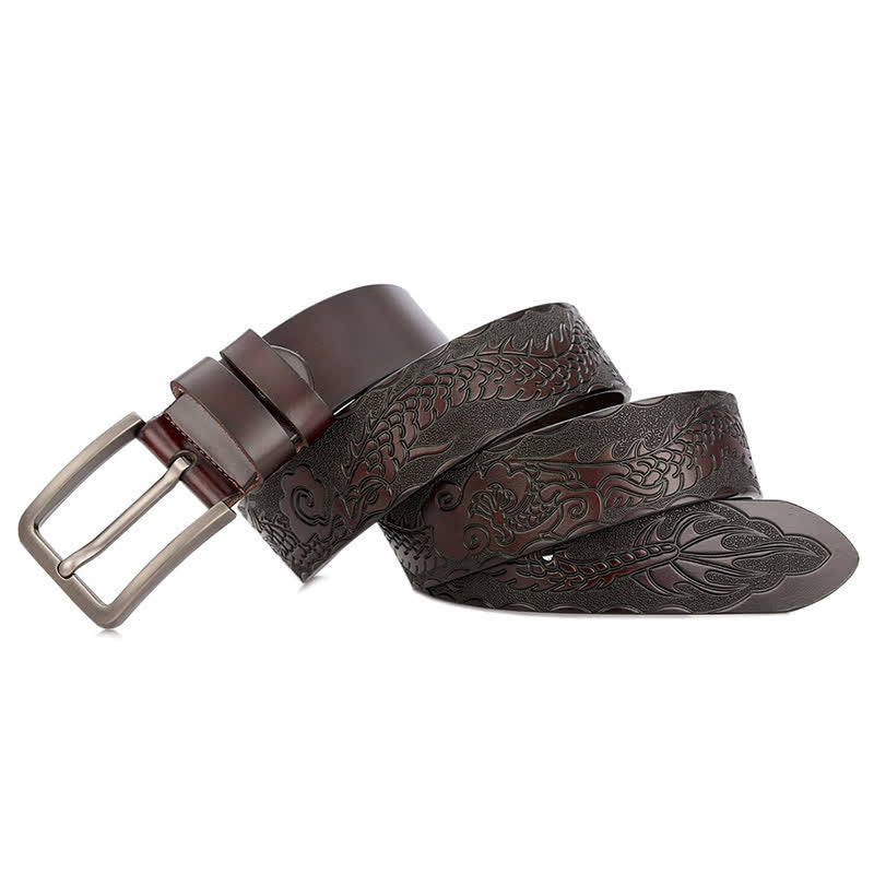 Men's Punk Dragon Embossed Pattern Leather Belt - image 8