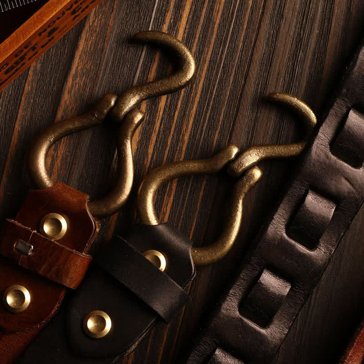 Men's Heavy Duty Retro Hook Buckle Cavalry Leather Belt - image 4