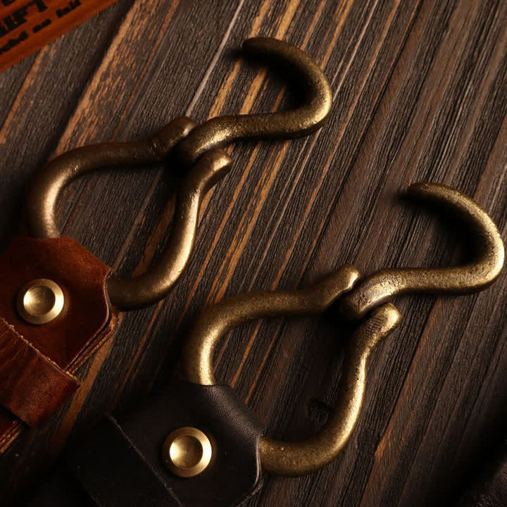 Men's Heavy Duty Retro Hook Buckle Cavalry Leather Belt - image 5