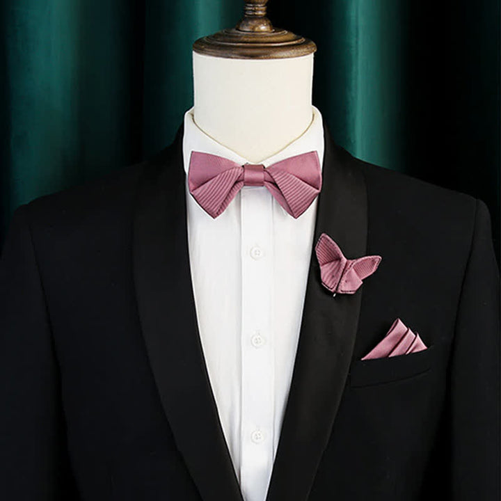 Men's Gentle Rose Pink Twilled Wedding Silk Bow Tie - image 1