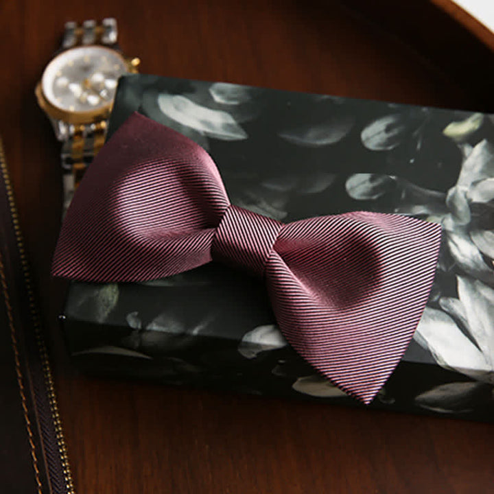 Men's Gentle Rose Pink Twilled Wedding Silk Bow Tie - image 3
