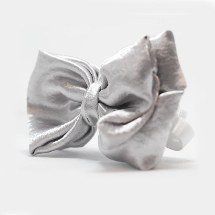 Men's Cool Future Metallic Silver Double Layers Bow Tie - image 7