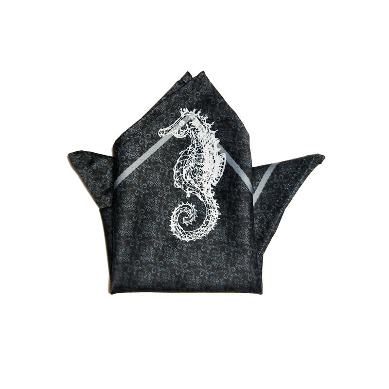 Men's Vintage Baroque Printed Oversized Pointed Bow Tie - Handkerchief - image 7