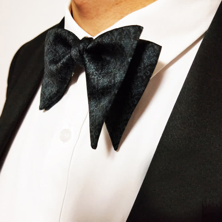 Men's Vintage Baroque Printed Oversized Pointed Bow Tie - image 2