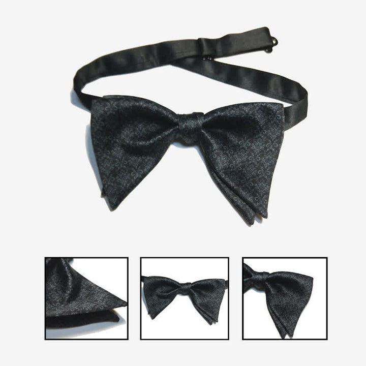 Men's Vintage Baroque Printed Oversized Pointed Bow Tie - image 4