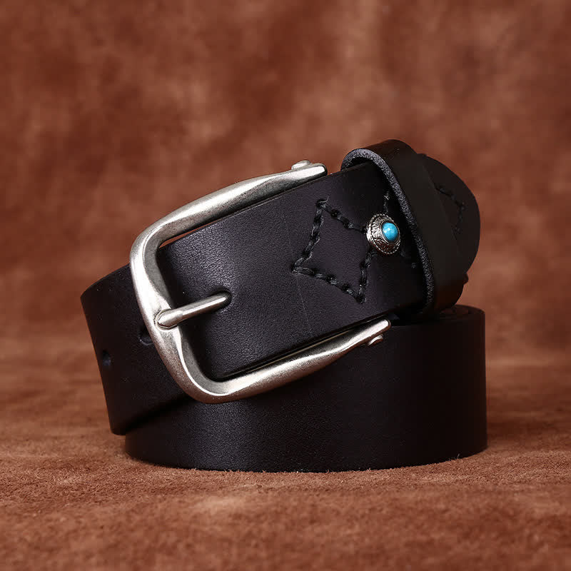 Classic Beaded Embellishments Trendy Leather Belt - image 6