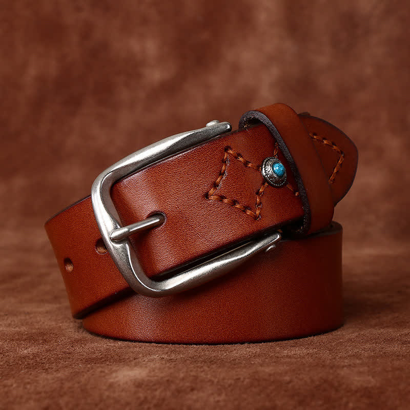 Classic Beaded Embellishments Trendy Leather Belt - image 9