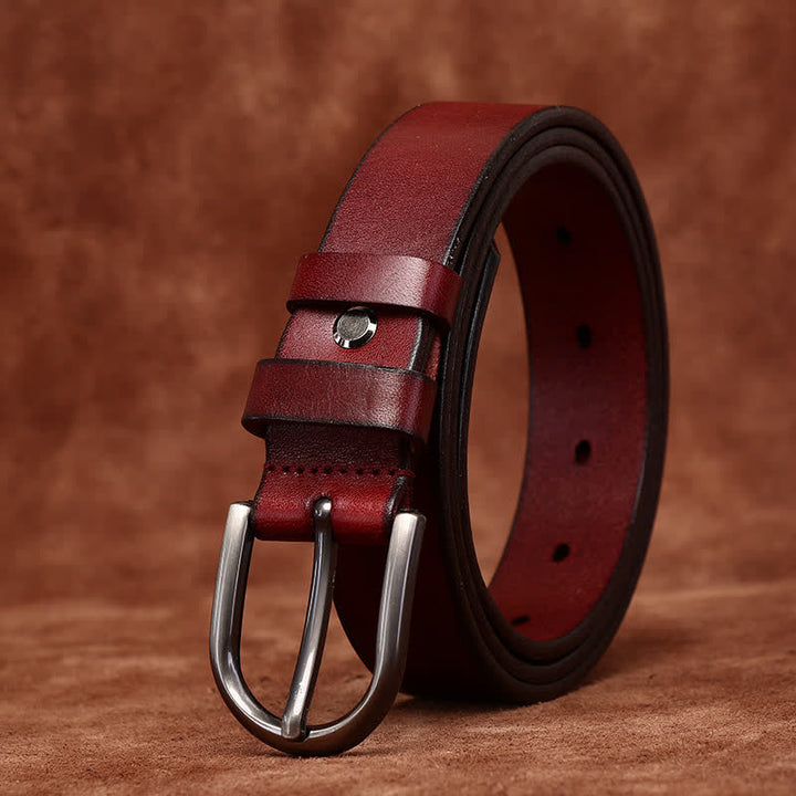 Metal Rivet Fashionable Casual Slim Leather Belt - image 4