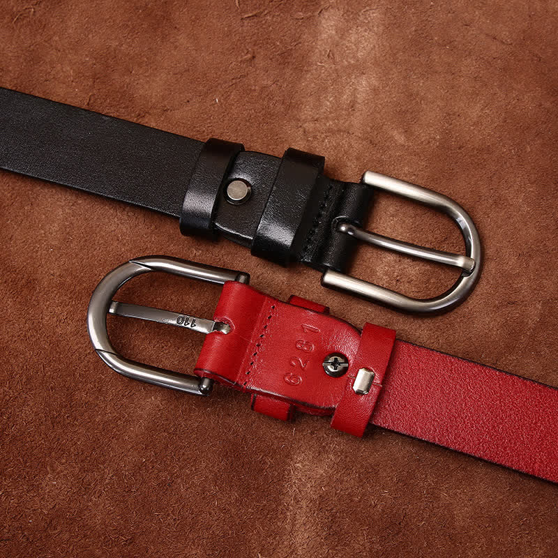 Metal Rivet Fashionable Casual Slim Leather Belt - image 2