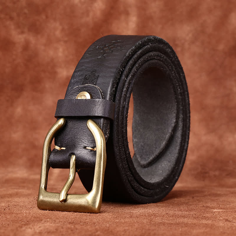 Viking Totem Embossed Thicken Leather Belt - image 9
