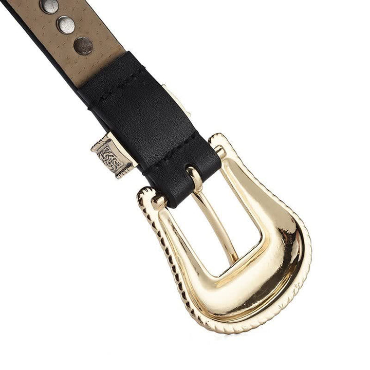 Women's Fashion Luxury Rhinestone Rivets Leather Belt - image 7