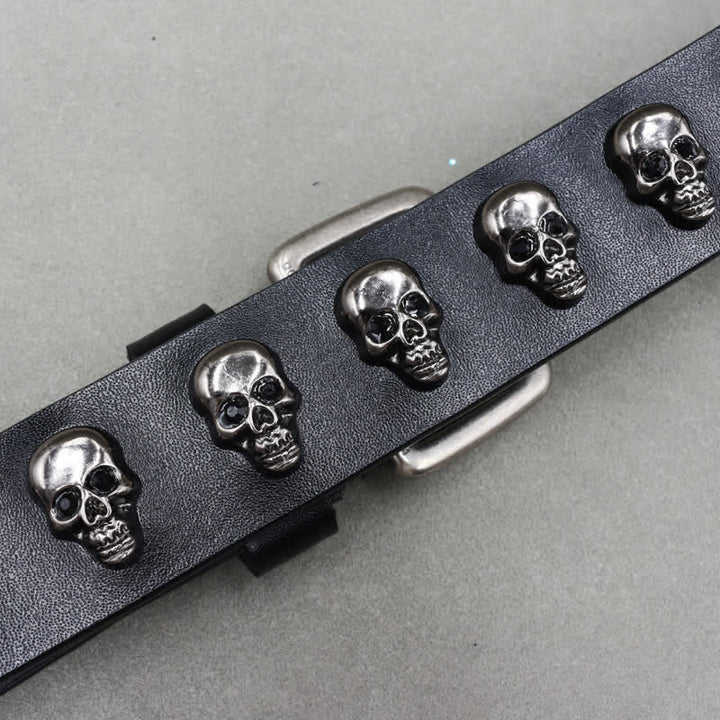 Hip Hop Skull Rivets Double Pin Leather Belt - image 7