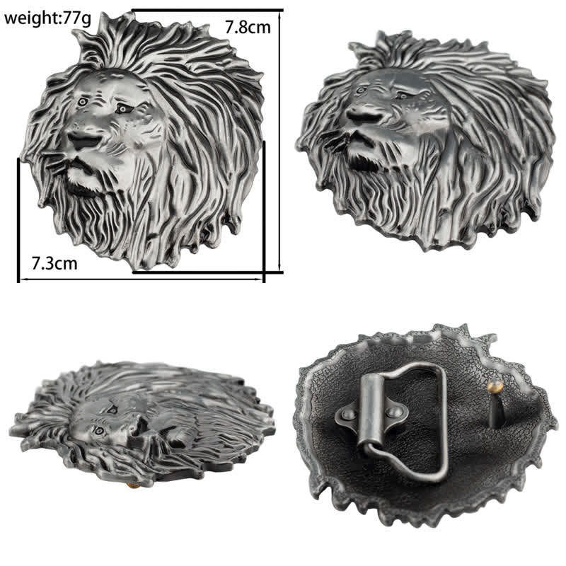 Lion Head Embossed Office Wear Leather Belt - image 4