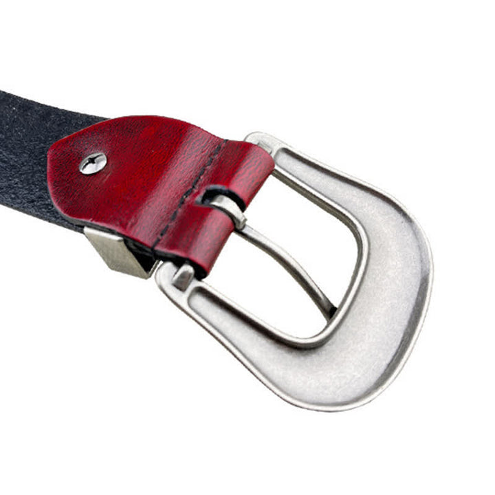 Western Style Floral Engraved Embossed Leather Belt - image 13
