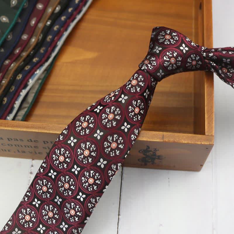 Men's Lemon Cashew Nut Classic Suits Necktie - Burgundy Lemon - image 9