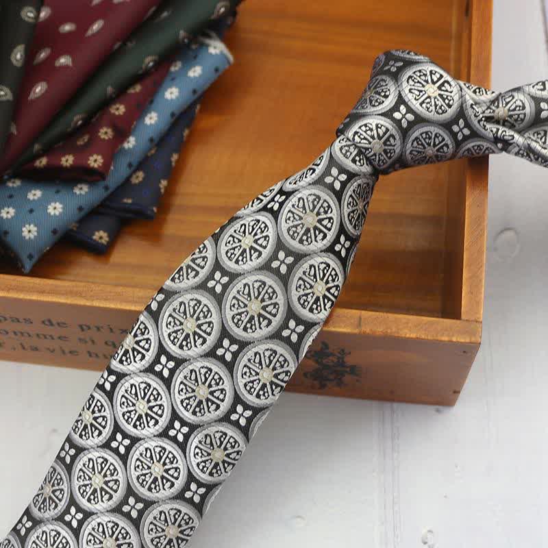 Men's Lemon Cashew Nut Classic Suits Necktie - Gray Lemon - image 12