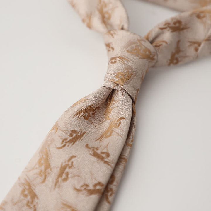 Men's Artist Luxury Jacquard Daily Necktie - Beige - image 7