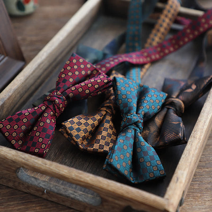 Men's Gradient Pattern Vintage Style Business Bow Tie - image 3