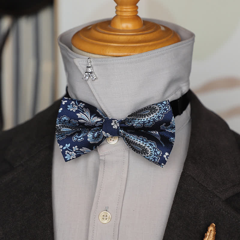 Men's Bright Color Paisley Jacquard Pattern Bow Tie - image 1