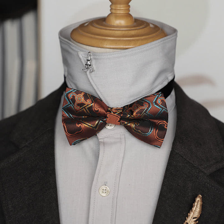Men's Bright Color Paisley Jacquard Pattern Bow Tie - image 5