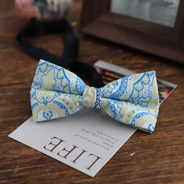 Men's Bright Color Paisley Jacquard Pattern Bow Tie - Style #12 - image 15