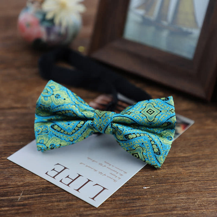 Men's Bright Color Paisley Jacquard Pattern Bow Tie - Style #3 - image 6