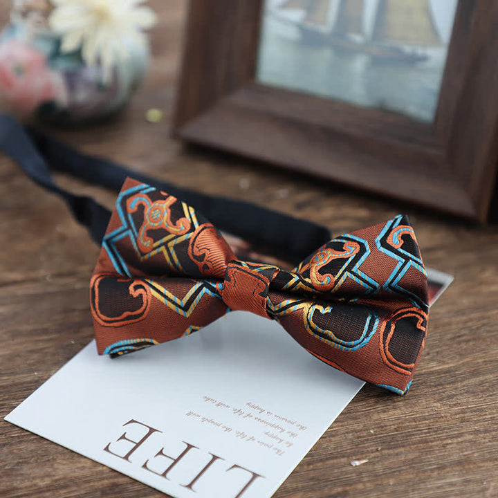 Men's Bright Color Paisley Jacquard Pattern Bow Tie - Style #2 - image 4