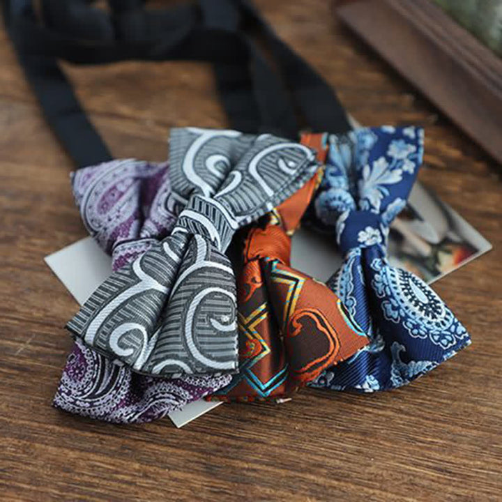 Men's Bright Color Paisley Jacquard Pattern Bow Tie - image 3