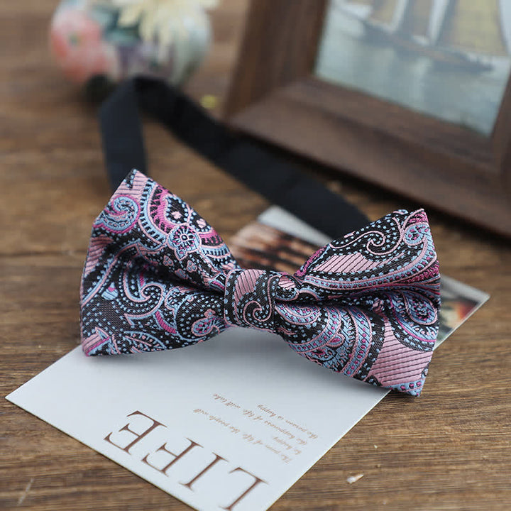 Men's Bright Color Paisley Jacquard Pattern Bow Tie - Style #13 - image 16