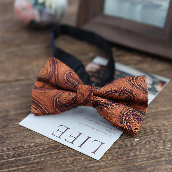 Men's Bright Color Paisley Jacquard Pattern Bow Tie - Style #5 - image 8