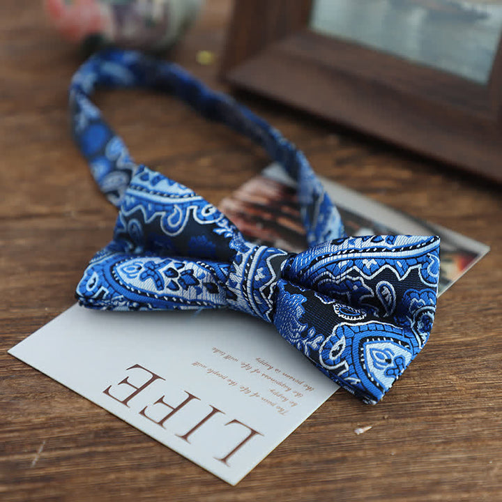 Men's Bright Color Paisley Jacquard Pattern Bow Tie - Style #7 - image 10