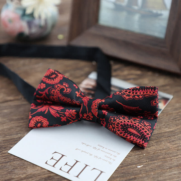 Men's Bright Color Paisley Jacquard Pattern Bow Tie - Style #4 - image 7