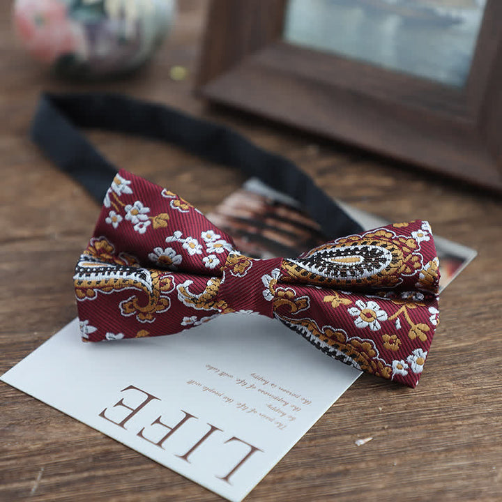 Men's Bright Color Paisley Jacquard Pattern Bow Tie - Style #6 - image 9