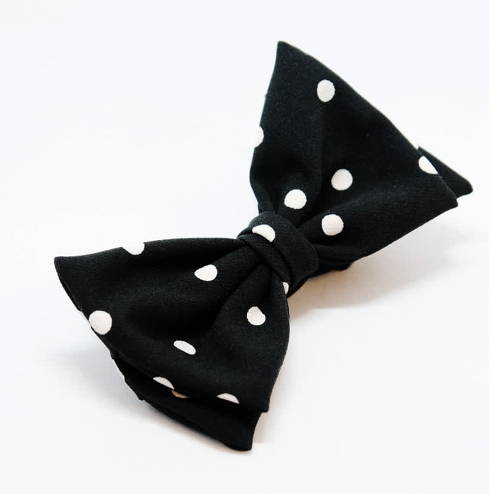 Men's Black & White Little Polka Dots Bow Tie - image 3