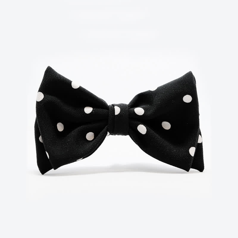 Men's Black & White Little Polka Dots Bow Tie - image 2