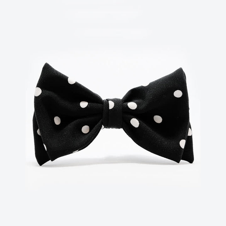 Men's Black & White Little Polka Dots Bow Tie - image 2
