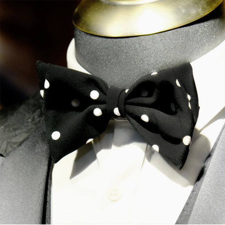 Men's Black & White Little Polka Dots Bow Tie - image 1