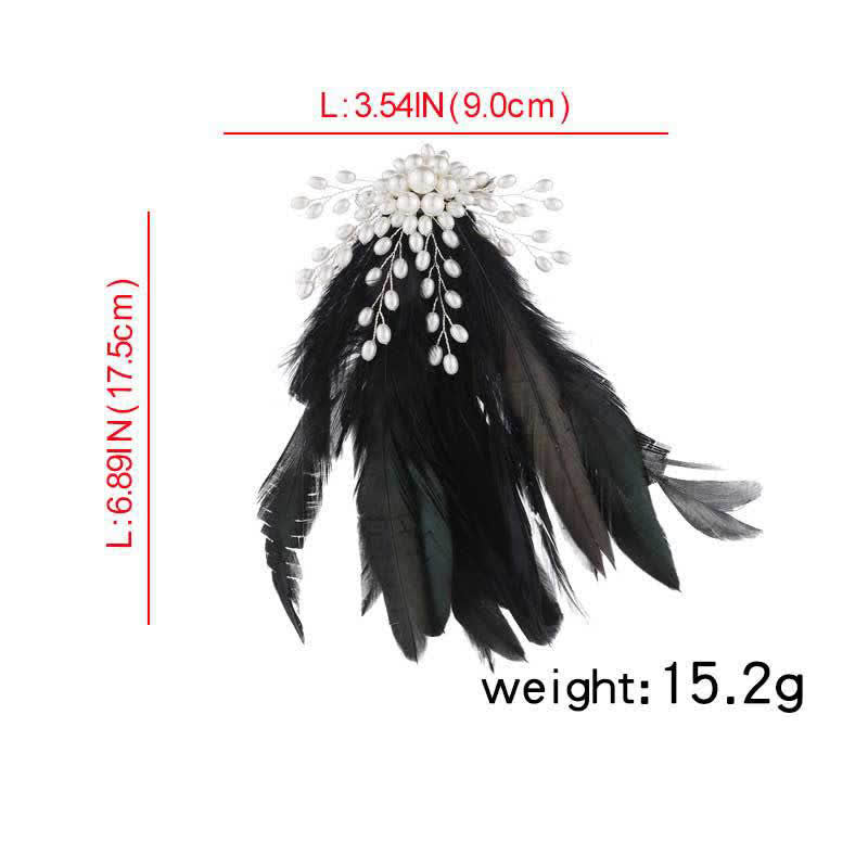 Women's Temperament Pearl Feather Brooch - image 4