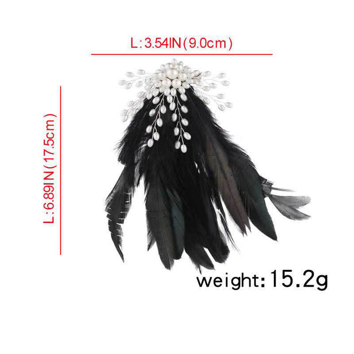 Women's Temperament Pearl Feather Brooch - image 4