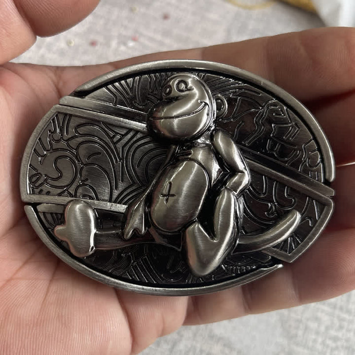 Men's DIY Monkey Hidden Folding Knife Leather Belt