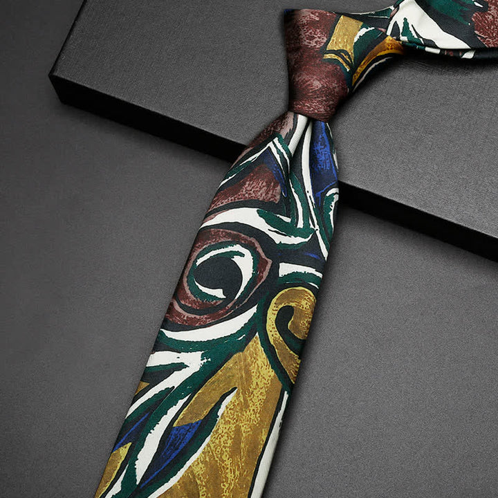 Men's Abstract Fasion Oil Painting Freedom Necktie - image 2