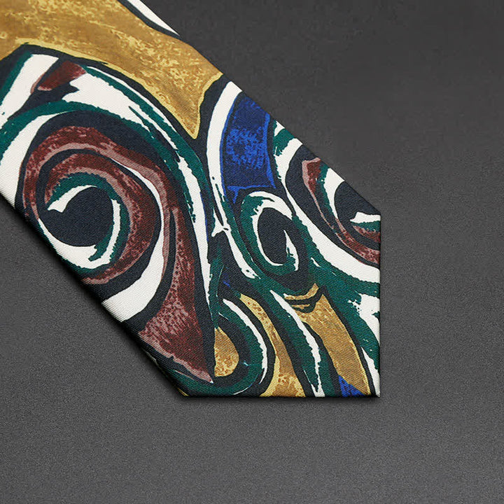 Men's Abstract Fasion Oil Painting Freedom Necktie - image 3