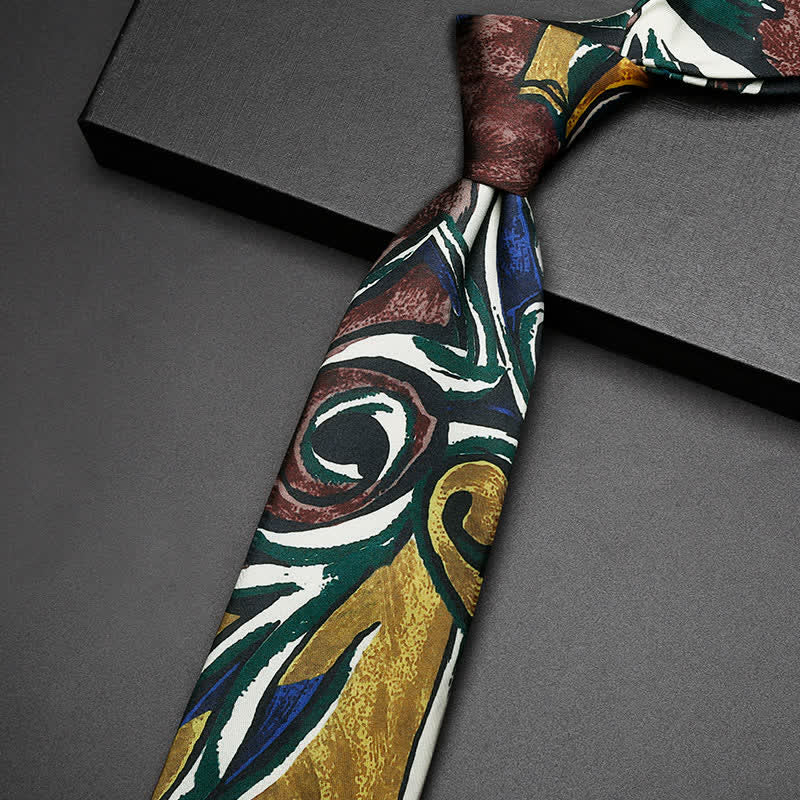 Men's Abstract Fasion Oil Painting Freedom Necktie - image 2