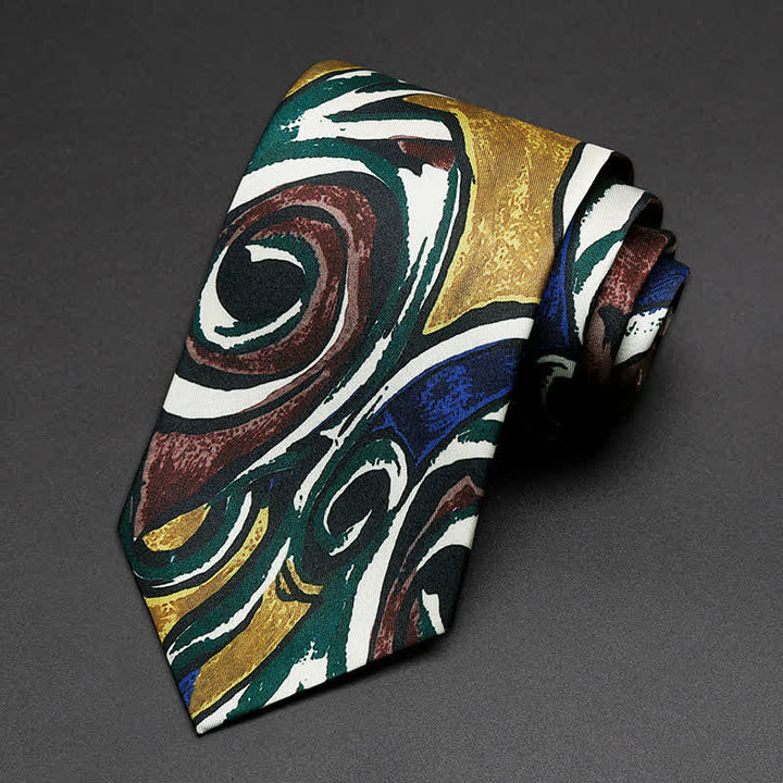 Men's Abstract Fasion Oil Painting Freedom Necktie - image 1