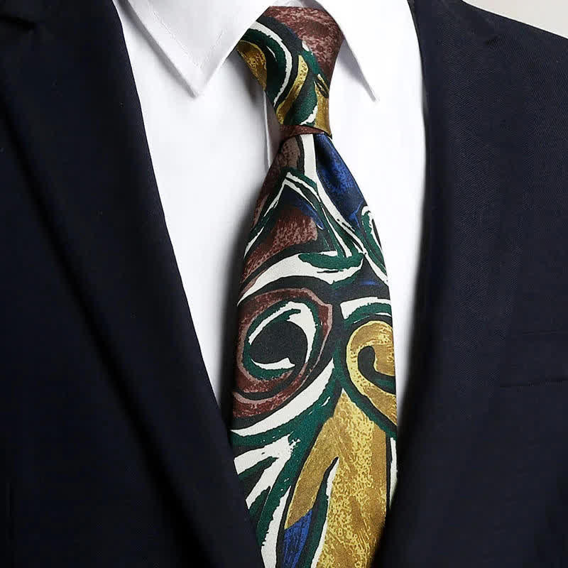 Men's Abstract Fasion Oil Painting Freedom Necktie - Colorful - image 0