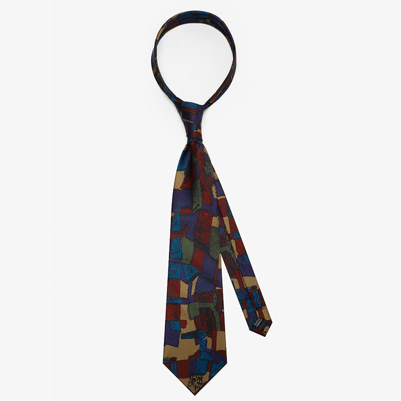 Men's Colored Maze Design Oil Painting Necktie - image 4