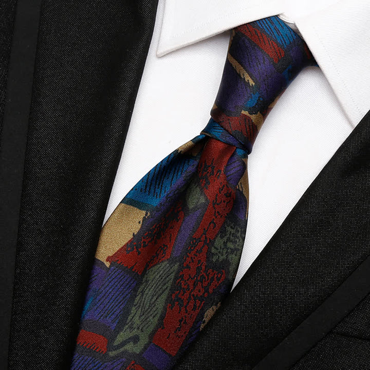 Men's Colored Maze Design Oil Painting Necktie - image 2
