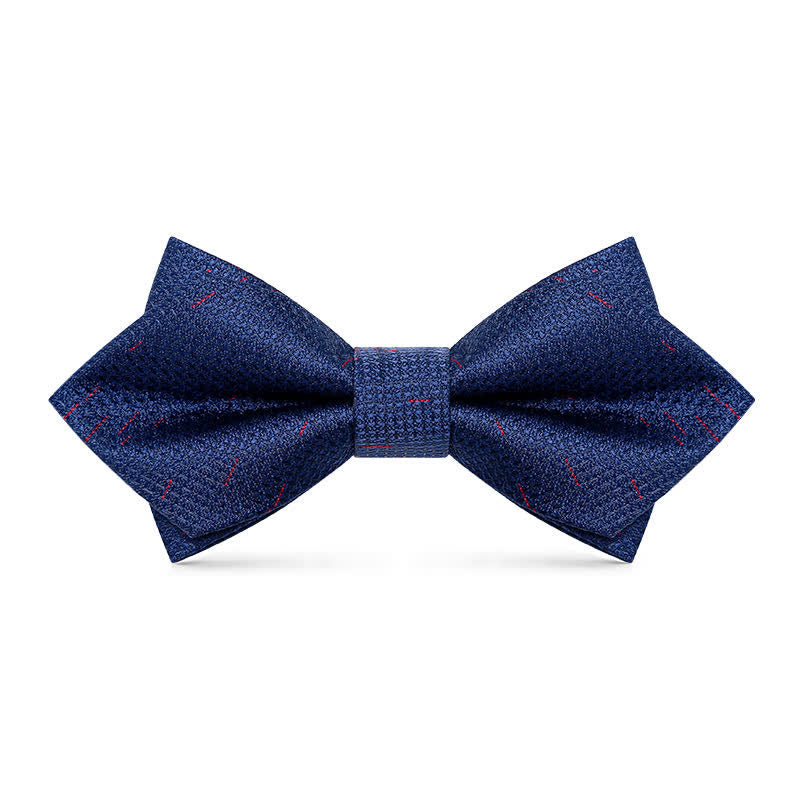 Men's Stylish Gradient Color Chequer Design Bow Tie - Blue - image 6